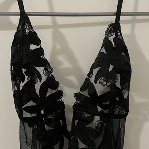 Black Floral Mesh VS Lingerie